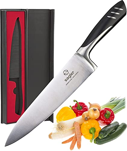chef knife 8 Inch - kitchen knife European steel - best chef knife for High Carbon Stainless Steel - Chopping knives for Budding Kitchen, cooking knives, and for professional chef knives (With Gift Box)