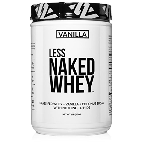 Less Naked Whey Vanilla Protein 1LB â€“ All Natural Grass Fed Whey Protein Powder + Vanilla + Coconut Sugar- GMO-Free, Soy Free, Gluten Free. Aid Muscle Growth & Recovery - 12 Servingsâ€¦