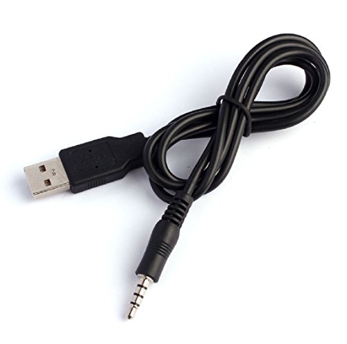 Zimrit 3.5mm Male AUX Audio Jack To USB 2.0 Male Charge Cable Adapter Cord 3 Feet (3.5mm Aux 3 feet)