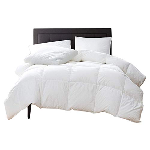 Book Cover New York Mercado 100% Organic Cotton Comforter Luxury and Premium Quality Quilted with Corner Tabs 500 GSM GOTS Certified 800 TC All Season Warm Fluffy Ultra-Soft Comforter King/Cal-King, White