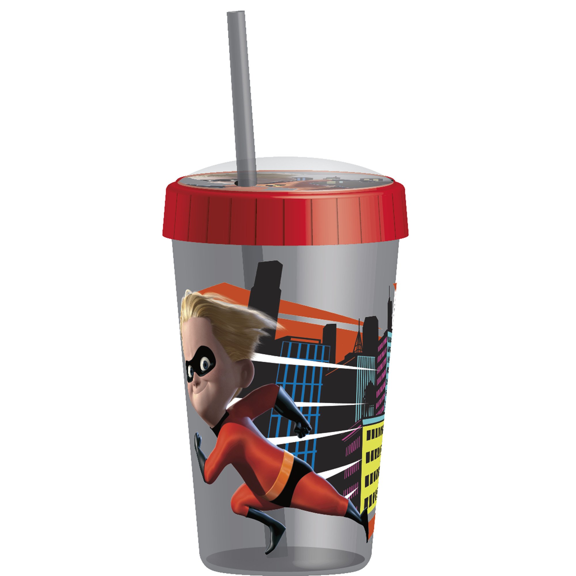 Book Cover Zak Designs 16.5oz Incredibles 2 Tumbler With Embossed Lid And Durable Straw - Artwork In Domed Lid Makes Characters Pop Out; Splash-proof And Dishwasher Safe, Incredibles 2 Dash-Violet E Incredibles 2 Dash-Violet 16.5oz Embossed Top w/straw