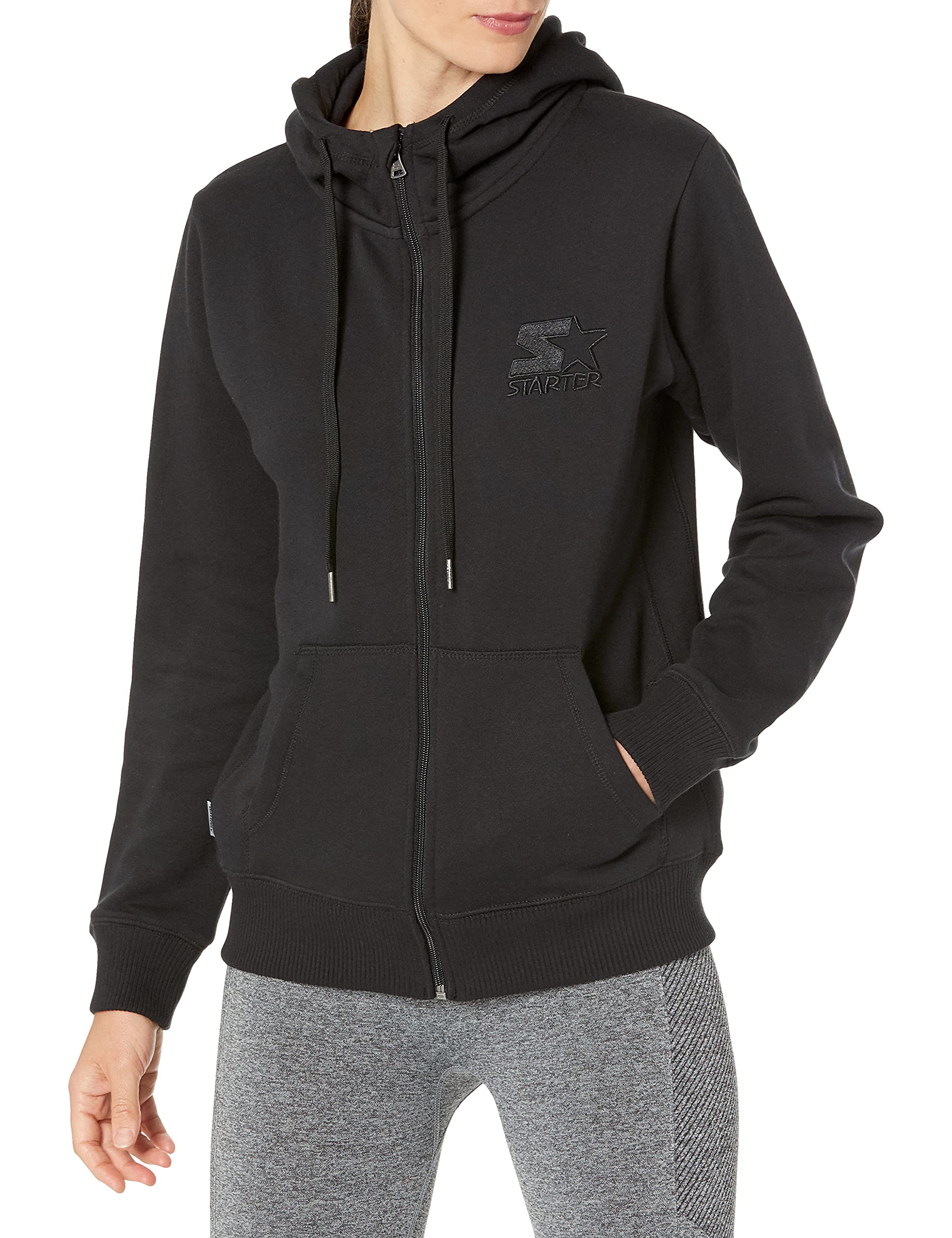 Book Cover Starter Women's Zip-Up Embroidered Logo Hoodie, Amazon Exclusive