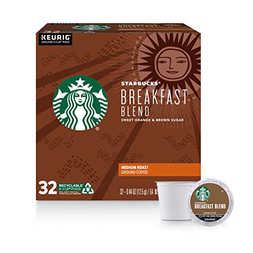 Book Cover Starbucks K-Cup Coffee Podsâ€”Medium Roast Coffeeâ€”Breakfast Blendâ€”100% Arabicaâ€”1 box (32 pods)