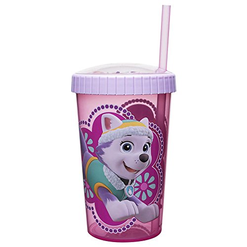Zak Designs 16.5oz Paw Patrol Tumbler With Embossed Lid And Durable Straw - Artwork In Domed Lid Makes Characters Pop Out; Splash-proof And Dishwasher Safe, Paw Patrol Girl E