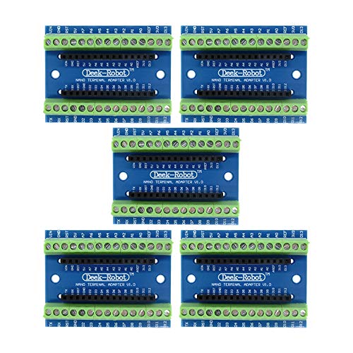 Aideepen 5pcs Nano Screw Terminal Adapter Shield Expansion Board Nano V3.0 AVR ATMEGA328P-AU Module for Arduino