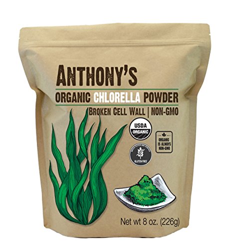 Book Cover Anthony's Organic Chlorella Powder, 8oz, Non GMO, Gluten Free, Broken Cell Wall