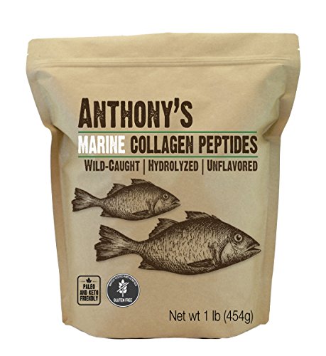 Book Cover Anthony's Hydrolyzed Marine Collagen Peptides, 1lb, Gluten Free, Paleo & Keto Friendly