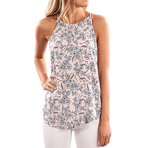 Sherosa Women's Casual Spaghetti Strap Floral Print Tank Tops Camis Shirt
