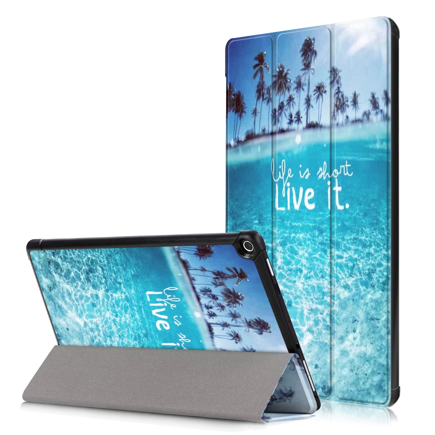 Anvas Utral Slim Lightweight Shell Standing Case for Amazon All-New Fire HD 10 10.1" 2017 Model Smart Cover with Auto Wake / Sleep Feature,04 Beach