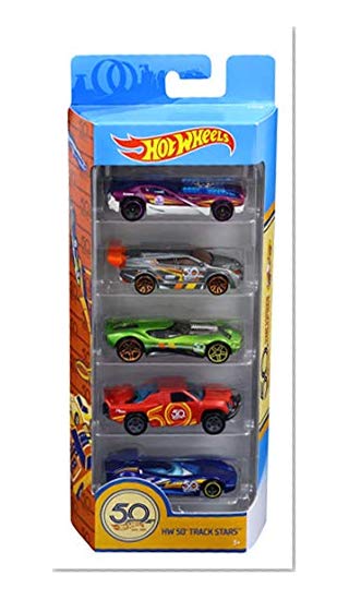 Hot Wheels Coffret 5 véhicules 50 ans, jouet pour enfant de petites voitures miniatures, modèle aléatoire, FWF98