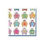 Caspari Jockey Silks Paper Cocktail Napkins-20 Per Package, Cocktail, Multicolor