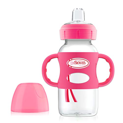 Book Cover Dr Brown's 270ml Wn Sippy Bottle with Handles, Pink, of