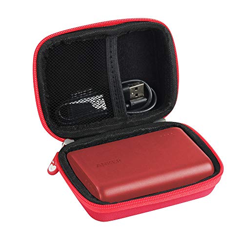 Book Cover Hermitshell Hard EVA Travel Case Fits Anker PowerCore 10000 One of The Smallest and Lightest 10000mAh External Batteries Ultra-Compact Power Bank (AK-A1263011) (Red)
