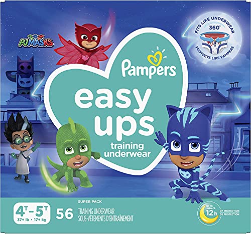 Book Cover Pampers Easy Ups Training Pants Boys and Girls, 4T-5T (Size 6), 56 Count, Super Pack
