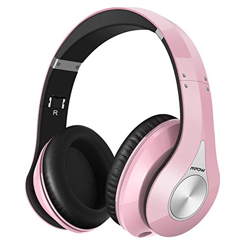 Mpow 059 Bluetooth Headphones Over Ear, Hifi Stereo Wireless Headset, Built-in Microphone, Soft Memory-Protein Earmuffs, Foldable, with Wired Mode, for Online Class, Home Office, PC, Cell Phones, TV