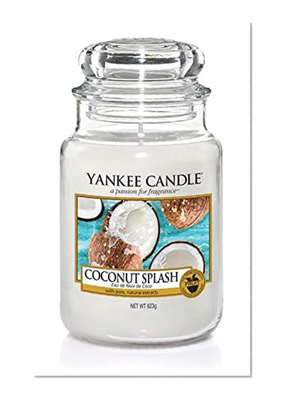 Yankee Candle Bougie Jarre « Eau de Noix de Coco », Blanche, 10,7 x 10,7 x 16,8 cm