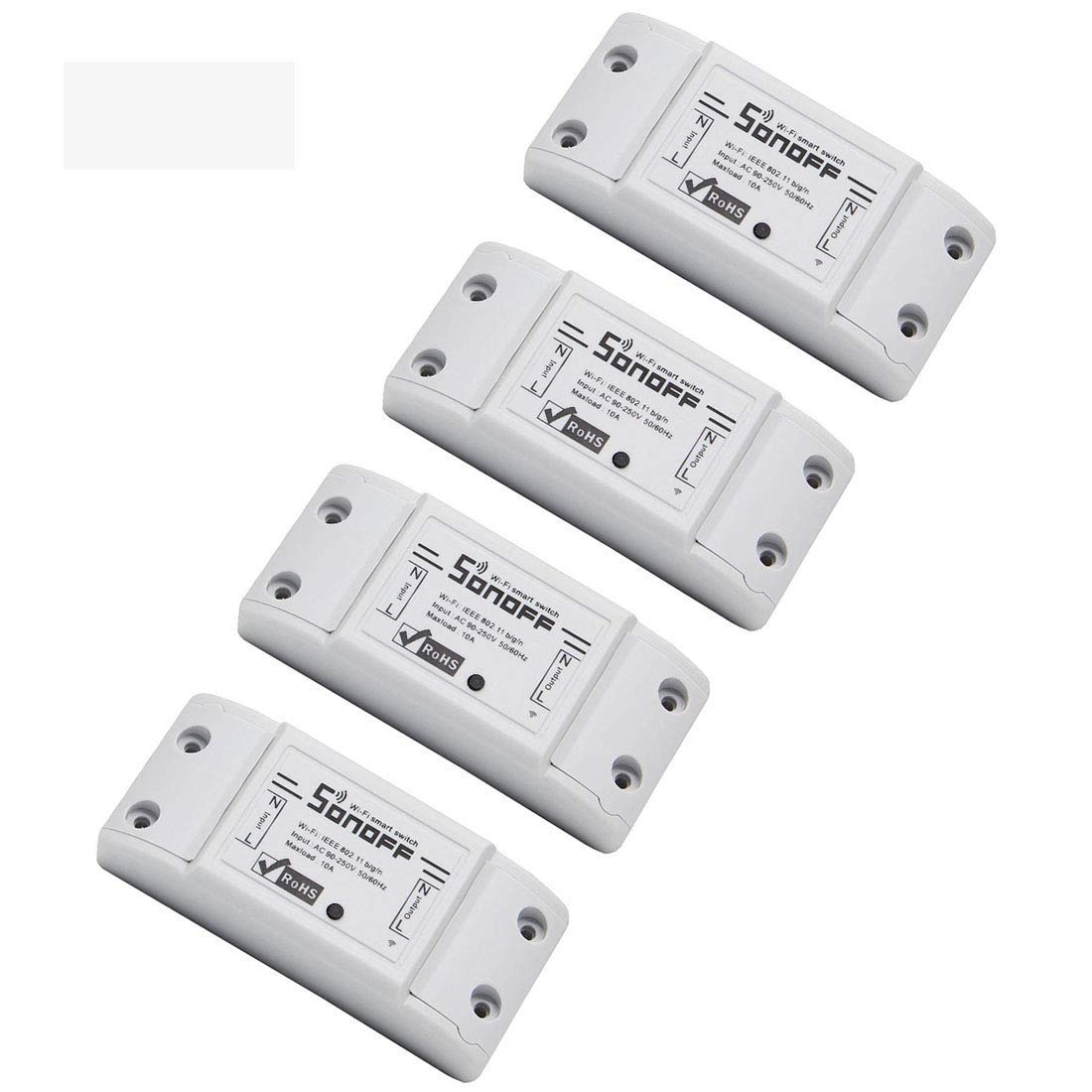 Book Cover Sonoff Basic Smart Remote Control Wifi Switch Compatible with Alexa DIY Your Home via Iphone Android App (Sonoff 4Pack)