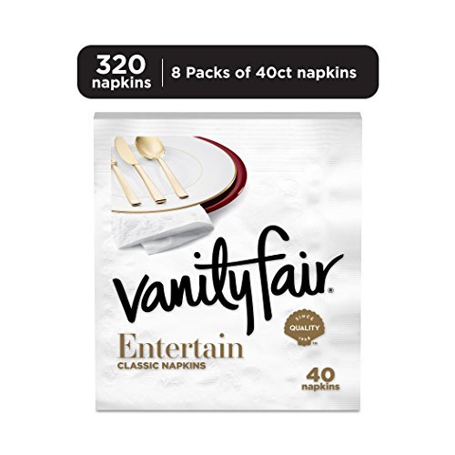 Vanity Fair Entertain Dinner Napkins, 320 Count, White Paper Napkins