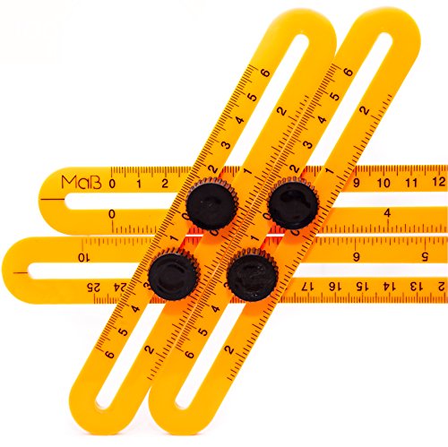 MaÃŸstab Template Tool, Multi-Angle Measuring Ruler - Orange Plastic | for Builders, Craftsmen, Carpenters, Handymen, Roofers, Tilers and DIY-ers