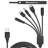 5 in 1 DS Lite Charger Cable Multi Function Game USB Charging Cord Compatible with Nintendo NDS Lite/Wii U/New 3DS XL LL 2DS GBA SP/PSP 1000 2000 3000