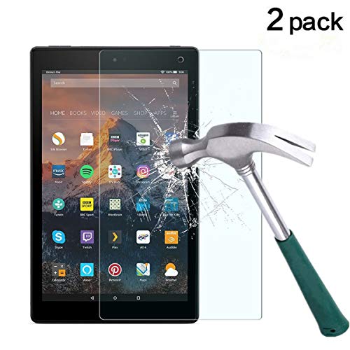 Book Cover TANTEK [2-Pack] Anti Scratch,Bubble Free,Tempered Glass Screen Protector for All-New Fire HD 10 Tablet(7th 2017 Release)
