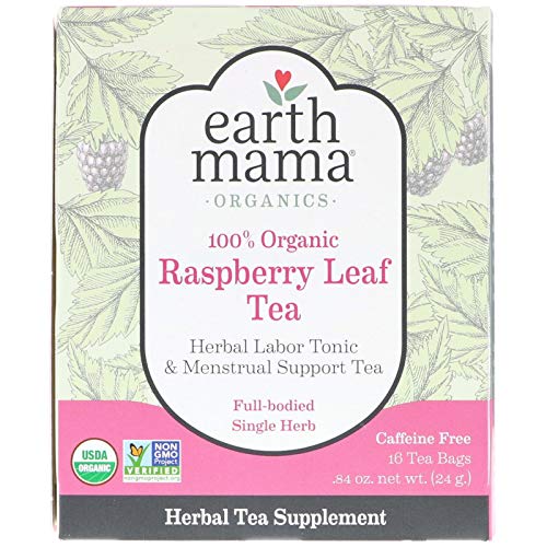 Book Cover Earth Mama Organic Raspberry Leaf Tea Bags for Labor Tonic and Menstrual Support, 16 Count