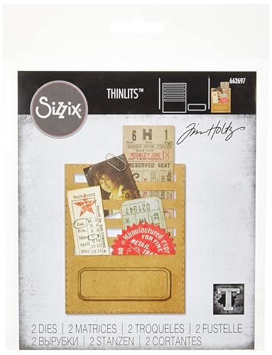 Sizzix, Multi Color, Thinlits Die Set , Stitched Slots by Tim Holtz, 2 Pack, One Size, 2 Count