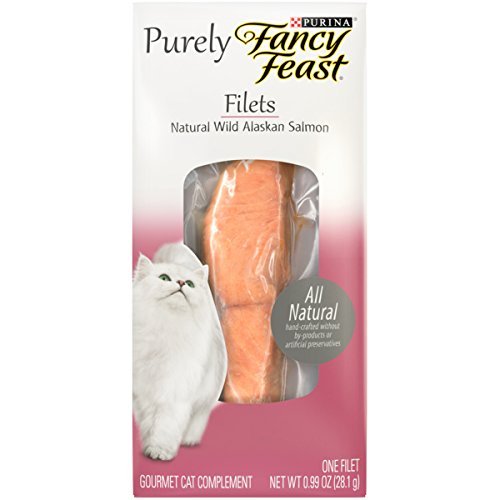 Purina Fancy Feast Natural, Grain Free Wet Cat Food Complement, Purely Filets Natural Wild Alaskan Salmon - (10) 0.99 oz. Sleeves