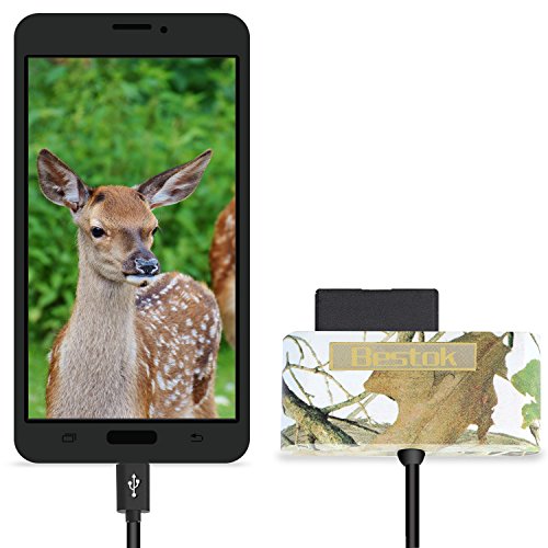 Book Cover Bestok MicroSD Memory Card Reader Trail Camera Viewer for Android Smartphone Tablets Micro-USB OTG Smart Phone to View Deer Hunting Game Cam Photo & Video No App Needed Connection (NEW600)