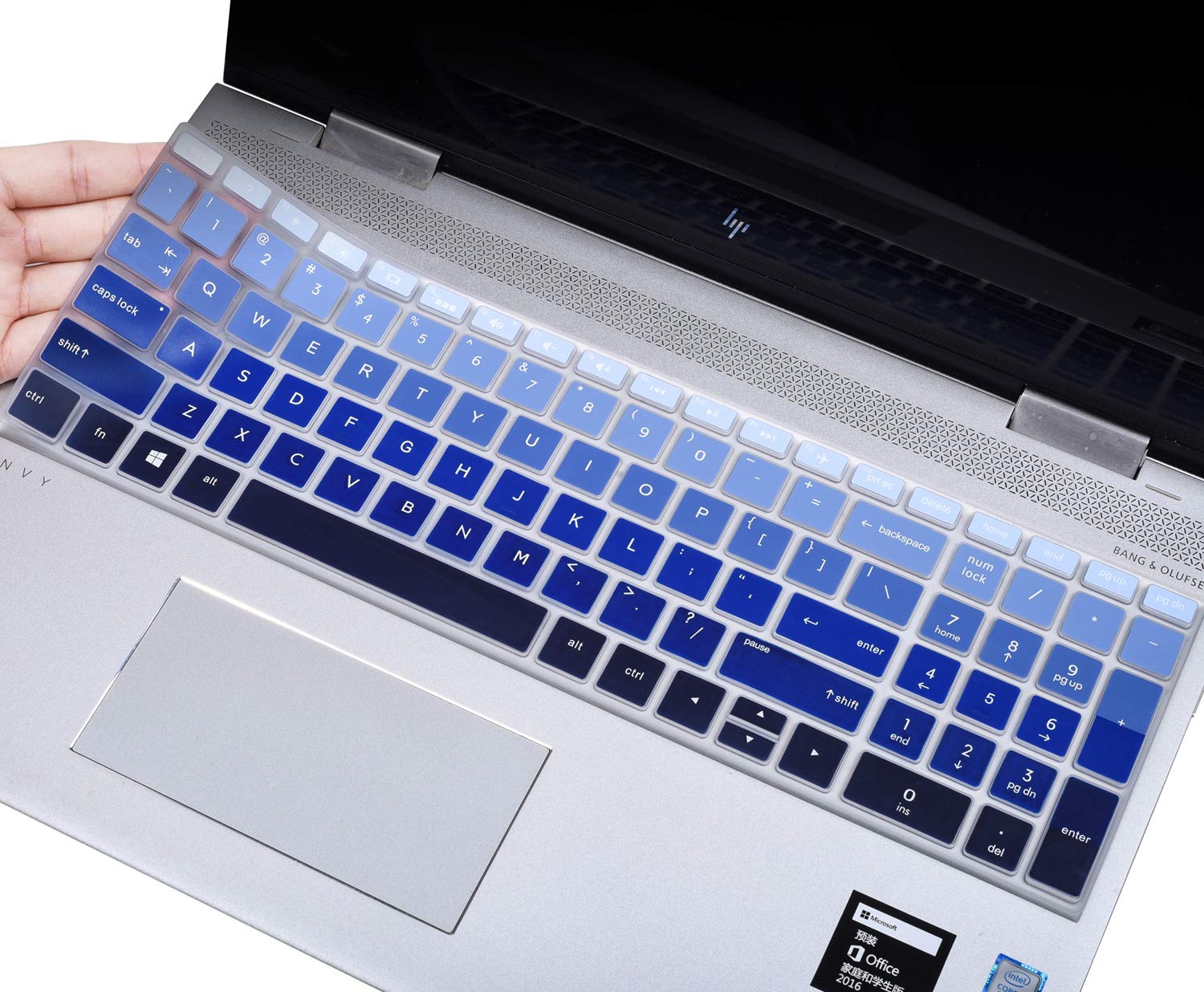Book Cover Keyboard Cover for HP Laptop 15.6 15-dy 15-dw 15-db/da 15-bs/bw 15-ef 15t 15z 15t-dw400 15-dy2024nr dy2021nr dy2703dx dy2073dx 15-dw3033dx dw3013dx 15-da0012dx 15-ef1023dx / HP 17t 17-bs 17-ca 17-by Gradual Blue