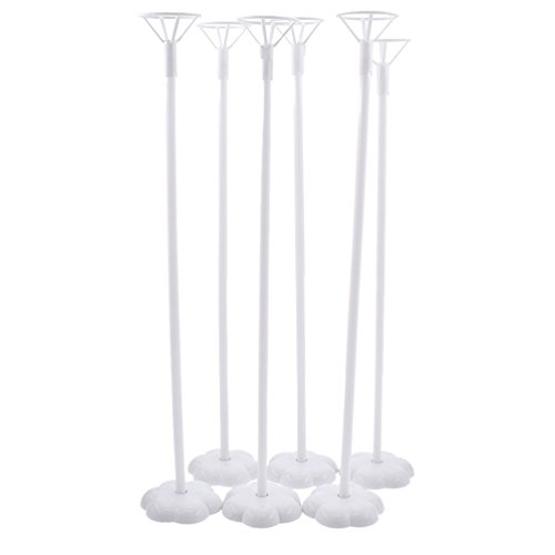 Book Cover Towashine 6Pcs Balloon Cup with Stick and Flower Base Table Desktop Support Holder for Wedding Party Supplies