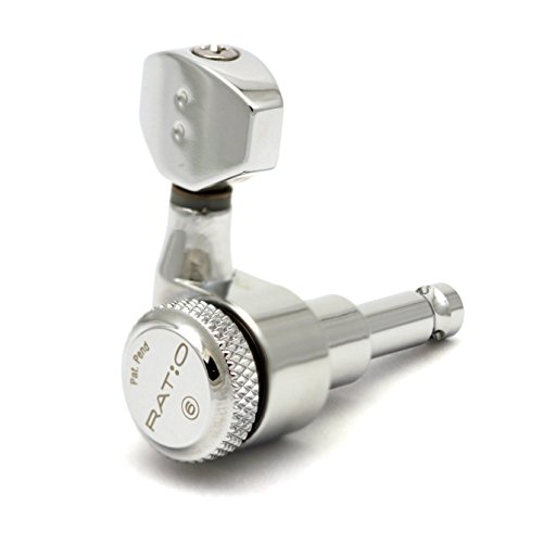 Graph Tech Ratio Electric Locking 6-In-Line Tuned Machine Heads, Chrome