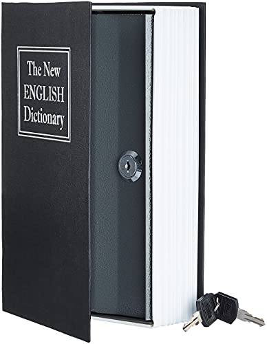 AmazonBasics Book Safe, Key Lock, Black, Painted Finish