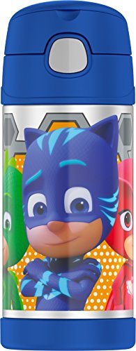 Book Cover THERMOS FUNTAINER 12 Ounce Stainless Steel Vacuum Insulated Kids Straw Bottle, Pj Masks