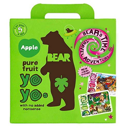 BEAR - Real Fruit Yoyos - Apple - 0.7 Ounce (12 Count) - No added Sugar, All Natural, non GMO, Gluten Free, Vegan - Healthy on-the-go snack for kids & adults