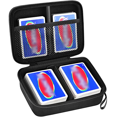 PAIYULE Hard Case Compatible with Phase 10 Card Game. Fits up to 360 Cards. Includes 2 Removable Divider (Black)- Case Only