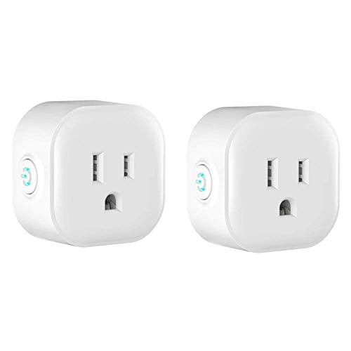 Book Cover Wifi Smart Plug Compatible with Alexa & Google Assistant, Wireless Mini Smart Switch Outlet Socket, Remote Control Your Devices Anywhere, Voice Control with Echo & Google Home, No Hub Required, 2 Pack