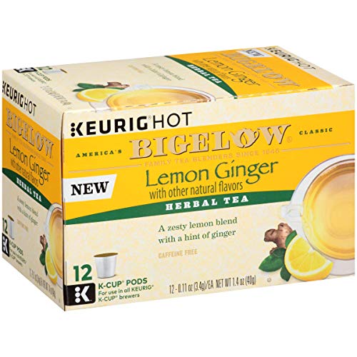Bigelow Tea Tea Lemon Ginger Keurig K-Cups Box Of 12 Cups (Pack Of 6), 72 Total. Single Serve Portion Premium Tea in Pods Compatible with Keurig & Other K Cup Coffee & Tea Brewers