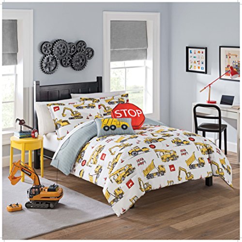 Book Cover Waverly Under Construction Modern Graphic Reversible Comforter Set, Full/Queen, Multicolor, 3 Piece