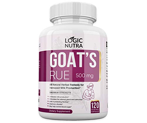 Logic Nutra Goats Rue Organic Herb Lactation Aid Support Supplement for Breastfeeding Mothers, Certified Organic 120 Vegetarian Capsules - 500 mg per Capsule - Made in The USA