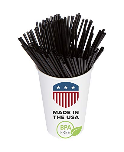 Book Cover Coffee Stir Sticks, Plastic Stirrers: USA Made, BPA Free: Cocktail Straws, 5.25 Inches, Black, 1000 Count
