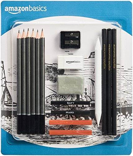 Book Cover AmazonBasics Sketch and Drawing Art Pencil Kit - 17-Piece Set