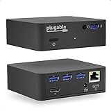 Plugable USB C Dock VESA Mount Compact with 85W Charging Thunderbolt 4/3 USB4 Compatible and Works with macOS, Windows, and ChromeOS Laptops (HDMI up to 4K@30Hz, Ethernet, 4X USB 3.0 Ports, USB-C PD)