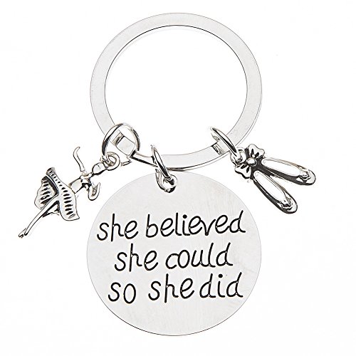 Infinity Collection Dance Keychain, Dance Jewelry, Dance She Believed She Could So She Did Keychain, Dance Team Inspiration Gifts, Dance Recital