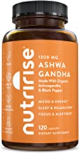 Ashwagandha 1300mg Made with Organic Ashwagandha Root Powder & Black Pepper Extract - 120 Capsules. 100% Pure Ashwagandha Supplement for Stress Relief, Anti-Anxiety & Adrenal, Mood & Thyroid Support