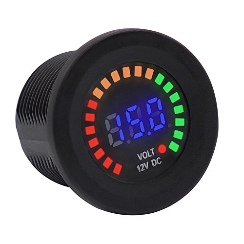TurnRaise 12V Waterproof LED DC Digital Display Voltmeter Battery Monitor For Car Motorcycle Truck Boat Marine