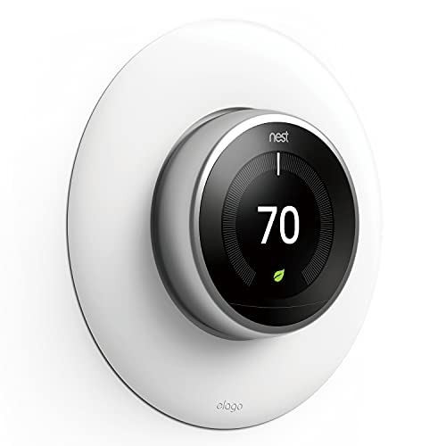 Book Cover elago Wall Plate Cover Designed for Google Nest Learning Thermostat [White] - Compatible with Nest Learning Thermostat 1st/2nd/3rd Generation, Not Compatible with 2020 Models [US Patent Registered]