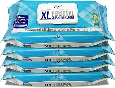 Book Cover Premium Formulations HIGH Traction XL UBER Thick Adult Wipes Wash Cloths, Large, Strong (4 Packs x 56 Wipes = 224 Wipes)