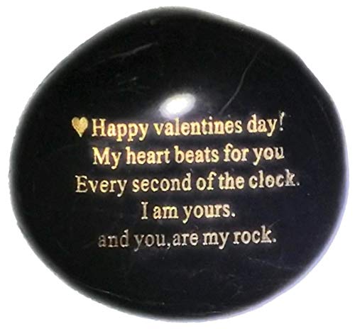 Probably the Best Valentines Day Gifts for him or her you can buy "Happy Valentines Day! My heart Beats for you Every second of the clock. I am yours. And you, are my rock" Engraved Rock Unique gift