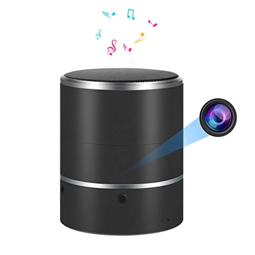 Speaker Security Camera by WEMLB - HD 1080P WiFi Camera - Wireless Stereo Speaker Bluetooth Music Player Nanny cam- Lens Support Left/Right 180° Rotation - Nanny Cameras - Motion Alarm Detection